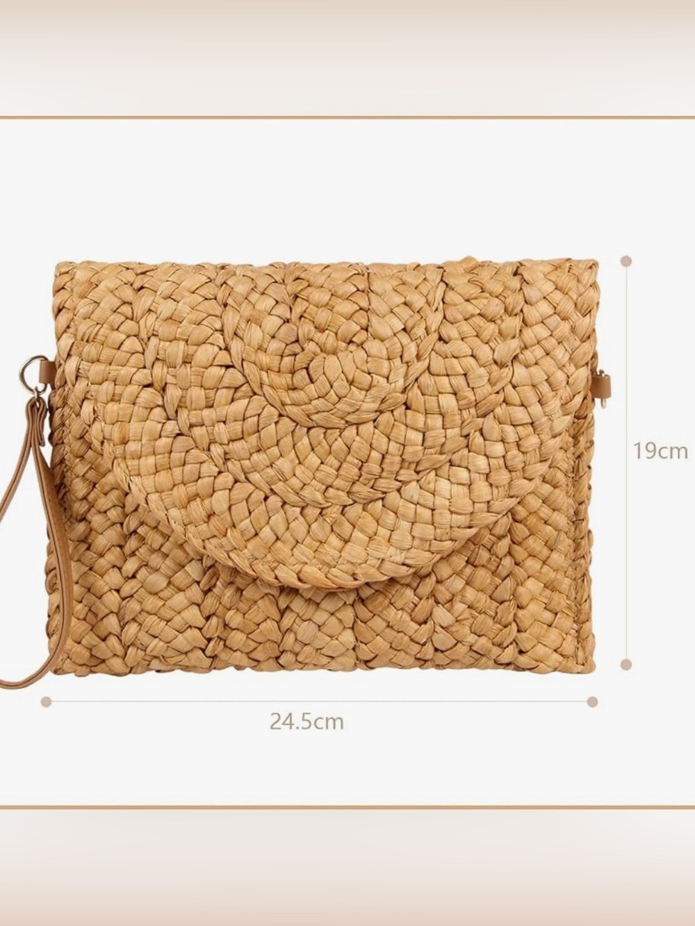 Tan Straw Purse